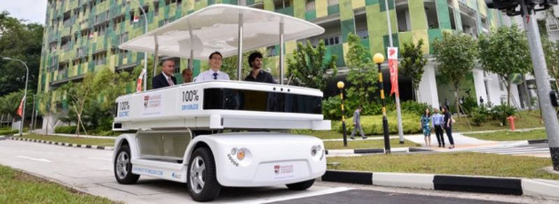 Forscher der Nanyang Technological University in Singapur wollen einen fahrerlosen Shuttlebus in der Nähe des CleanTech Parks der JTC Corporation in Betrieb nehmen