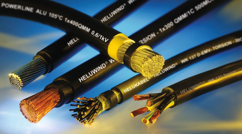 Die neue Serie Heluwind WK Powerline ALU Helukabel eignet sich sowohl als Leistungskabel als auch als Torsionskabel.