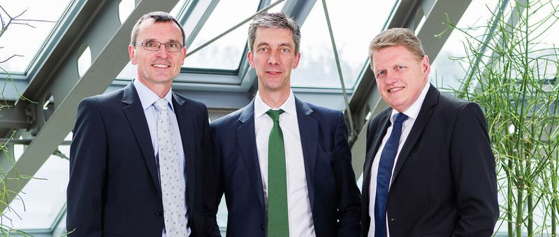 Der gesamte Vorstand von Jetter: Günter Eckert, Christian Benz und Martin Jetter (Vorsitzender).