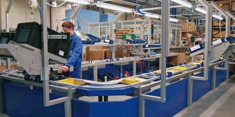 Die realisierte One-Piece-Flow-Montagelinie lässt sich innerhalb von 30 Minuten umrüsten.