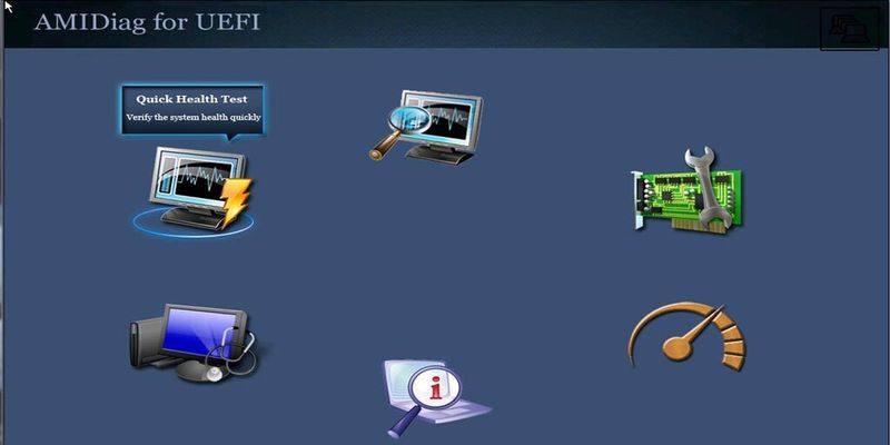 Graphical AMIDiag bietet für die Diagnose von PC-Systemen oder einzelnen Hardwarekomponenten eine grafische Oberfläche.