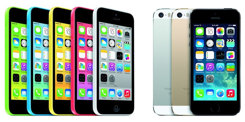 Das iPhone 5 gibt es jetzt in zwei verschiedenen Ausführungen - als iPhone 5C in Farbe (l.) und in schnell, als iPhone 5S (r.) mit 64-Bit-CPU.