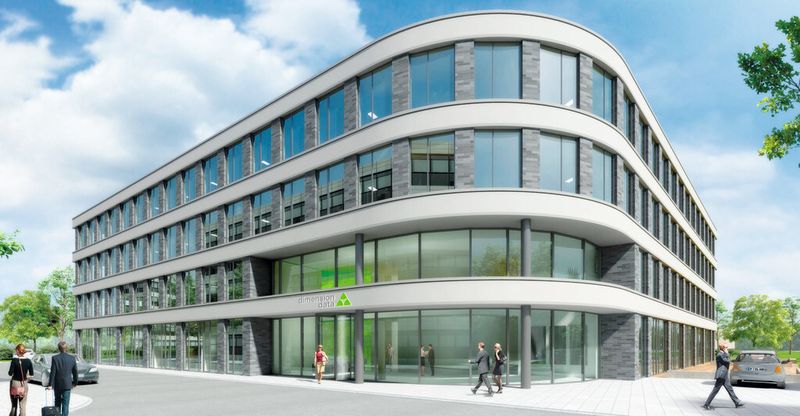 Dimension Data zieht mit der Deutschlandzentrale im April 2014 von Oberursel nach Bad Homburg um, wo gerade ein modernes Firmengebäude entsteht.