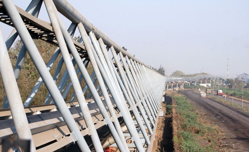 Fig. 1: Conveyor Dynamics was awarded the basic engineering design of the elevated Silo Conveyors which connect the Dahej Port to a wagon loading silo.