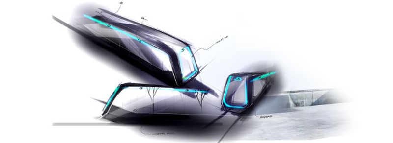BMW Group DesignworksUSA: Erste Designskizze für die Metro Inspiro von Siemens.