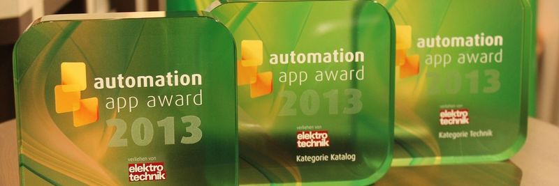 automation app award 2013: Die 3 besten Automatisierungs-Apps wurden von elektrotechnik auf der SPS IPC Drives ausgezeichnet.