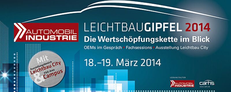 Materialmodifikationen im Markt etablieren und intelligente Werkstoffmixe in der Leichtbau-Wertschöpfungskette absichern – das sind nur zwei Themen des »Automobil Industrie Leichtbau-Gipfel« 2014 am 18. und 19. März.