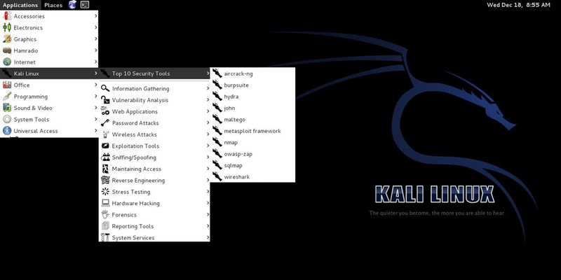 Kali Linux wird Nachfolger der Penetration Testing Distribution BackTrack. Neben OpenVAS bietet Kali noch weitere praktische Security-Werkzeuge an, die zusammen mit OpenVAS eine Sicherheitsanalyse von Netzwerken erstellen können, zum Beispiel Wireshark.