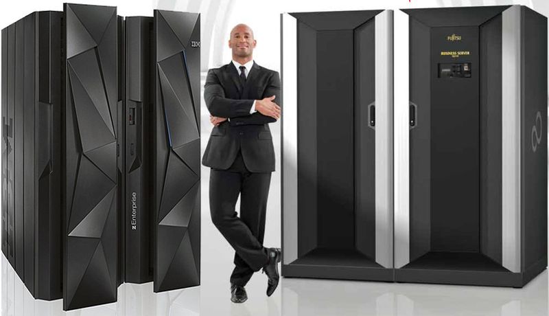 So wird man die großen Mainframe-Systeme von IBM (System z) und Fujitsu (BS2000) wohl nie nebeneinander sehen.