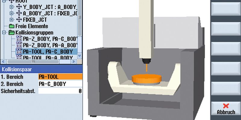 Bild 1: Die neue CNC-Echtzeitüberwachung Collision Avoidance von Siemens gibt es nur für die High-End-Steuerungen Sinumerik 840D sl SW 4.5 SP2.