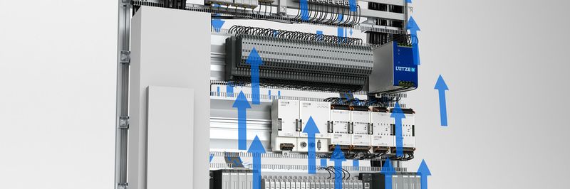 Mit intelligenter Luftführung sind große Energieeinspar-Potenziale gebenüber traditionellen Verdrahtungssystemen bei der Schaltschrankkühlung möglich.