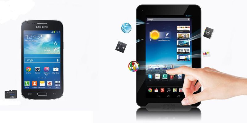 Samsungs Galaxy Core Plus (links) sowie Medions Lifetab E7316 laufen mit dem Betriebssystem Android 4.2.