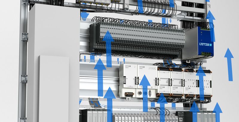 Mit intelligenter Luftführung sind große Energie-Einspar-Potenziale gebenüber traditionellen Verdrahtungssystemen bei der Schaltschrankkühlung möglich.