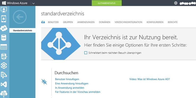 Active Directory von Windows Azure ist eine Cloudlösung für die Identitäts- und Zugriffsverwaltung. Sie kombiniert grundlegende Verwaltungsdienste mit Identitätsgovernance, Sicherheit und Zugriffsverwaltung für Anwendungen - auch für Services von Drittunternehmen.
