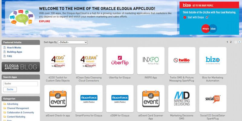 Oracle Eloqua wird in einer neuen Version vorgestellt und bietet Marketing-Mitarbeitern unter anderem Zugriff auf über 100 Marketing-Apps aus der Eloqua AppCloud.