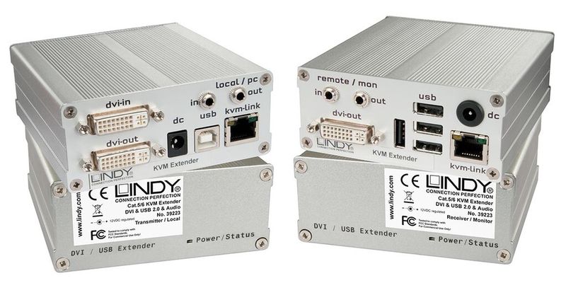 Mit dem „Cat.6 KVM Extender DVI-D USB 2.0 130m“ von Lindy ist bei der Übertragung von Bild- und USB-Daten sowie von Bediensignalen eine Reichweite von 130 Metern möglich.
