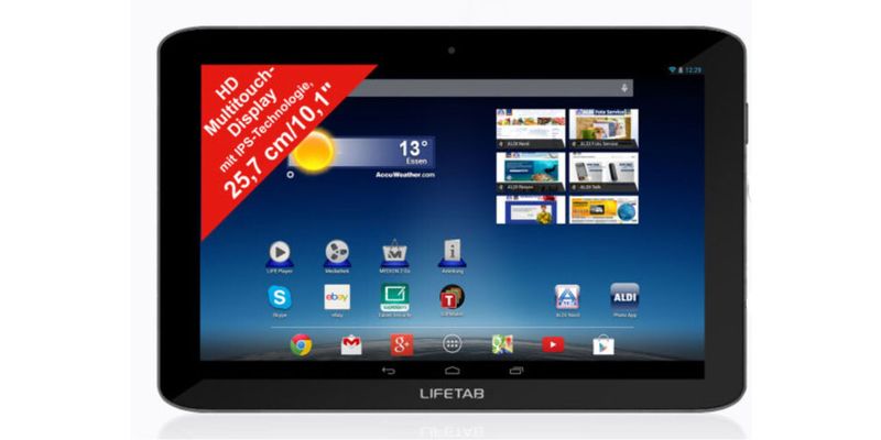 Das Display des das Medion-Tablets Lifetab E10320 misst 10,1 Zoll.