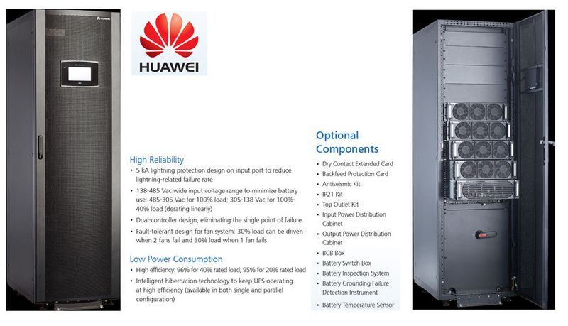 aus dem Datenblatt der USV-Analge „UPS5000 Series“ (40 - 320 kVA), siehe: Download