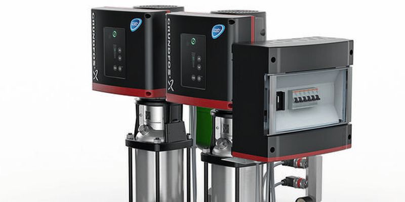 Bild 1: Die neue Druckerhöhungsanlage Hydro Multi E ist mit einem Hocheffizienz-MGE-Permanentmagnetmotor ausgestattet.