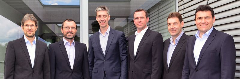v.l.. Steffen Schwips, Günter Eckert, Christian Benz, MichaelFeider, Joachim Kittelberger und Bernd Pruksch bilden das neue Managementboard von Jetter.