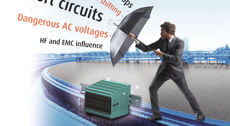 Interference-prone transmission paths for measurement and control signals can be effectively protected by using signal conditioners. The picture shows components of Pepperl+Fuchs’ SC-System (left: 6 mm wide modules save space and can be used up to 70 °C; right: transmitter power supplies belong to the most frequent used interface modules, here the Smart version.)