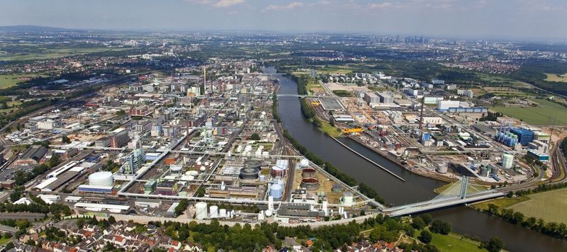 Aerial view of the site at the Industriepark Hoechst