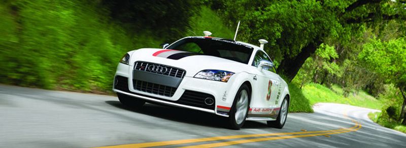 Schnell auch ohne Fahrer: Dieser autonome Audi TTS ist vollautomatisch und ohne Fahrer die berühmte Bergrennstrecke des Pikes Peak im US-Bundesstaat Colorado hinaufgerast