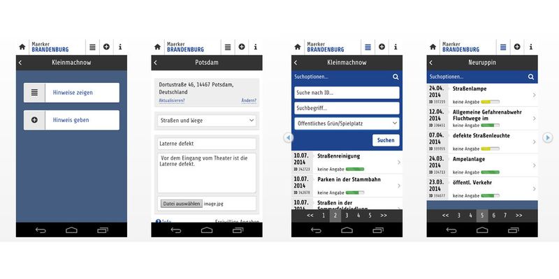 Das kommunale Online-Beschwerdeportal „Maerker“ gibt es jetzt auch als App für Android, iOS und Windows Phone.