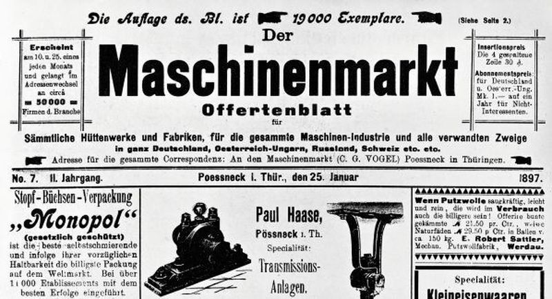 Der Maschinenmarkt startete wie andere „Marktzeitschriften“ seiner Zeit als reines Offertenblatt. Was ihn vom Wettbewerb abhob, war sein neuartiges Vertriebssystem.
