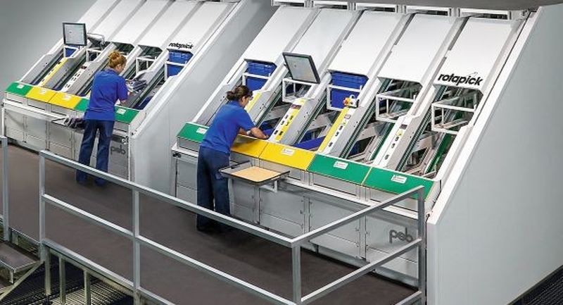 Die dynamischen Kommissioniersysteme im neuen Distributionszentrum des Onlinehändlers Mayoral ermöglichen eine Pickleistung von mehr als 1000 Teilen pro Stunde.