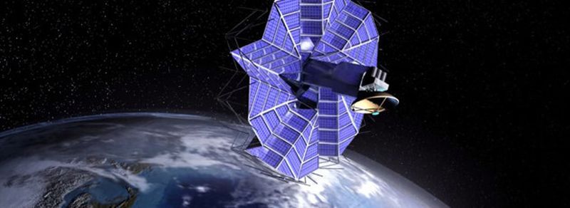 So könnte die Entfaltung eines Origami-Solarpanels bei einem regulären Satelliten aussehen