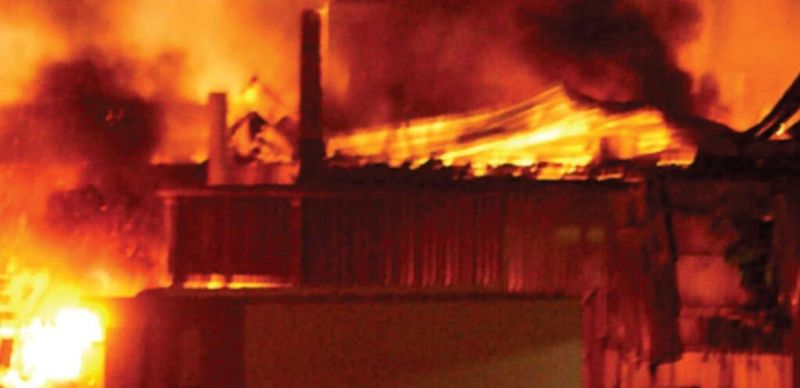 An aerial view of Imperial Sugar following 2008 dust explosion and fire.