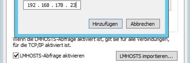 Namensauflösung mit WINS