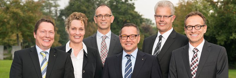 v.l. Sven Hohorst, Geschäftsführender Gesellschafter, Tordis Eulenberg, Leitung Personal, Organisationsentwicklung und Projekt-Management, Dr. Thomas Albers, Leitung Automation, Axel Börner, kaufmännische Leitung, Ulrich Bohling, Produktionsleitung, und Jürgen Schäfer, Vertriebsleitung.