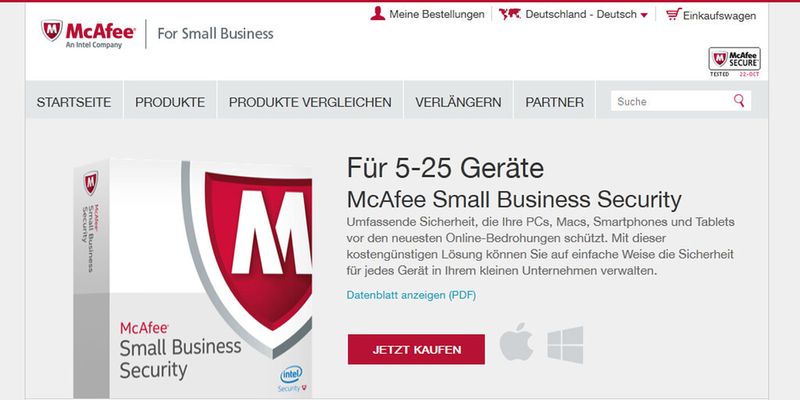 Die neuen Sicherheitspakete von McAfee bieten kleinen und mittleren Unternehmen bezahlbaren Schutz vor Malware und Sicherheitslücken auf PCs, Macs und Android-Geräten.