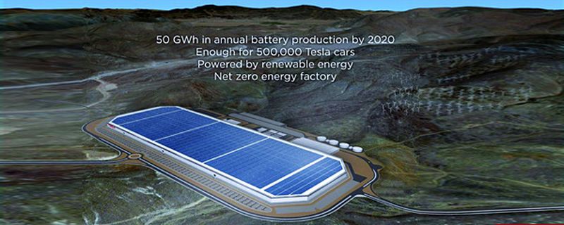 Die Tesla-Gigafactory entsteht in Nevada. Sie soll ihre Energie selber produzieren und so die Umwelt entlasten und Vorbild für andere Produktionsstätten sein.