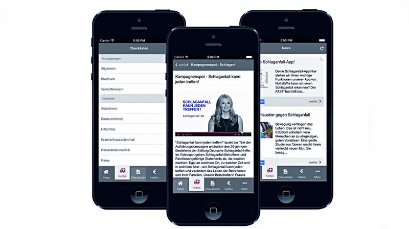 Die App erleichtert durch den „Fast-Test" die Erkennung von Schlaganfall-Symptomen