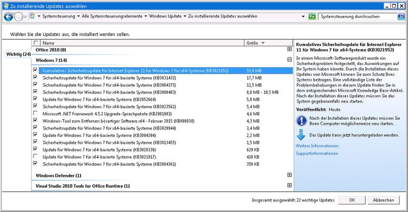Da im Februar 2015 viele Microsoft-Produkte gleiche Schwachstellen aufweisen, häufen sich auch die Patches.