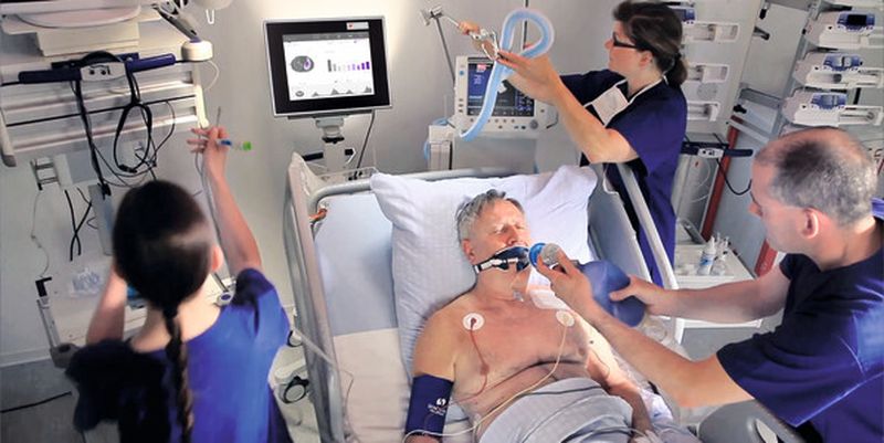 Mit dem inzwischen zugelassenen Swisstom BB2 des Schweizer Start-ups Swisstom überwacht intensivmedizinisches Personal die Lungenfunktion beatmeter Patienten kontinuierlich und in Echtzeit.
