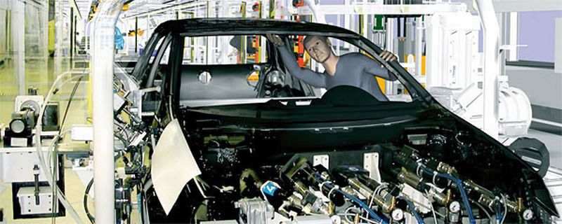 In der digitalen Fabrik erfolgt die Planung und Simulation der gesamten Fertigungsprozesse mittels Software virtuell am Rechner.
