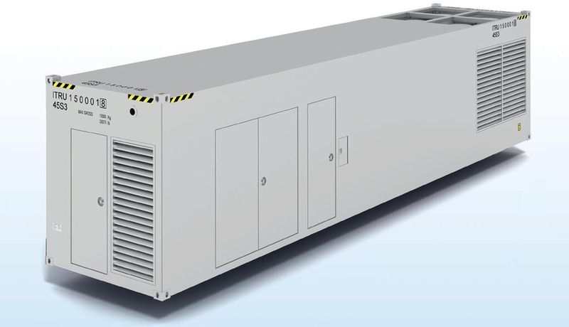 Zur CeBIT eine Produktneuheit: Der Container MDC40 der Infotech GmbH fasst 220 Höheneinheite, Racks 4 mit Kaltgangeinhausung bei einerLeistungsaufnahme von 60 kW und alles passt in einen einzigen Container.