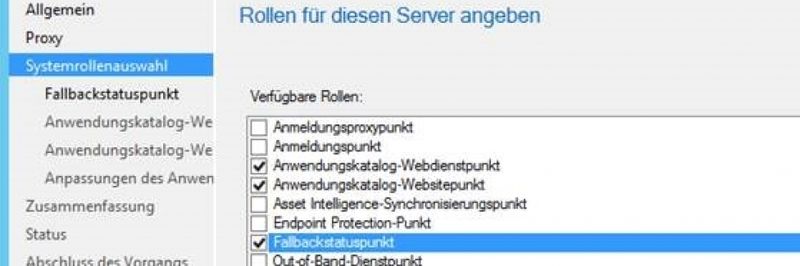 Systemrollen auswahl