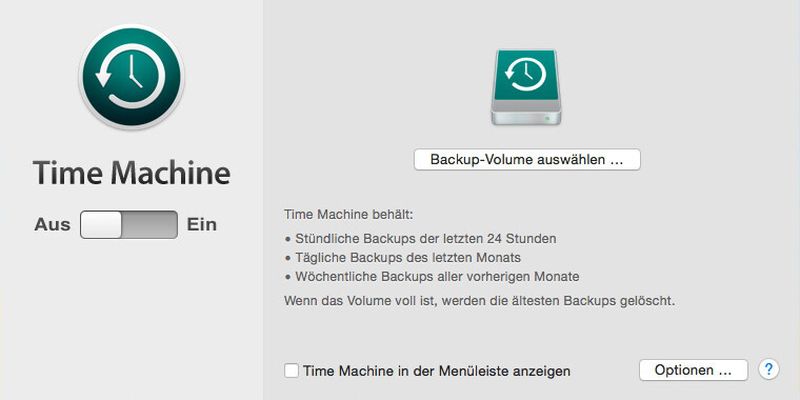Vor dem Aktivieren von Time Machine sollten Mac-Nutzer wissen, dass die Backup-Software das Sicherungslaufwerk löscht und komplett verschlüsselt.