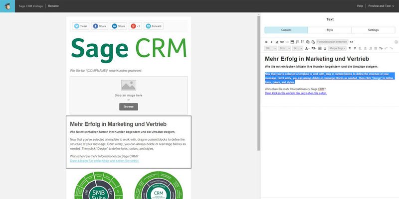 E-Mail-Marketing per Drag & Drop: Sage CRM 7.3 integriert MailChimp.