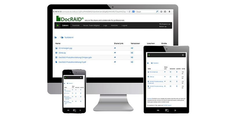 DocRAID schützt Daten in der Cloud endgeräteunabhängig vor unbefugten Zugriffen.