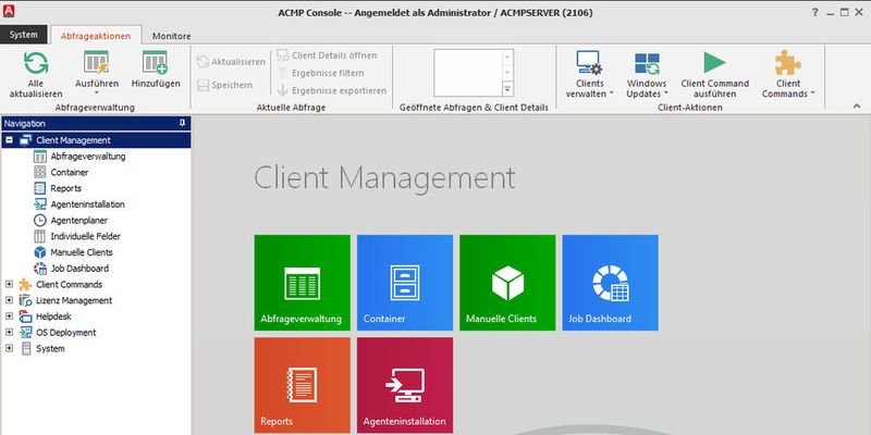 ACMP 5 ist optisch und funktionell auf dem Stand der Zeit und gilt als „einfach zu installierende und schnell einsetzbare Client-Management Software“.