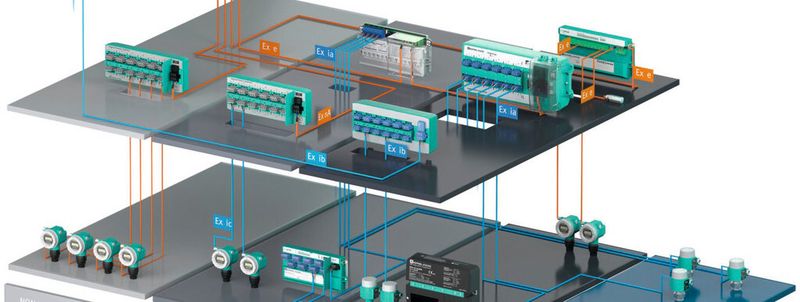 Trunk-and-spur topology. One spur for each field device provides transparency and operational safety.
