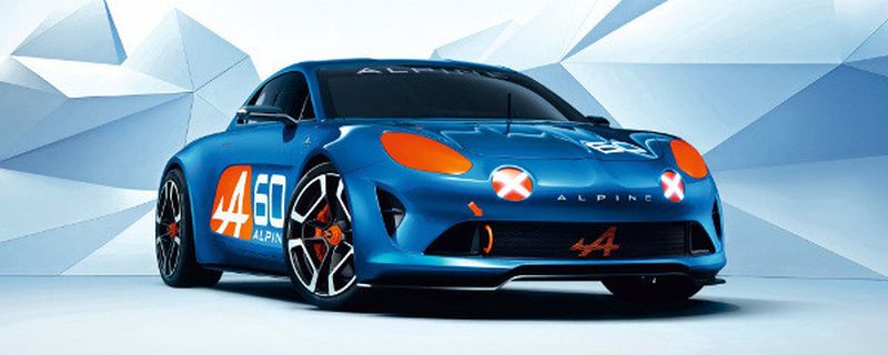 Optisches Vorbild des blau-orangen Zweisitzers ist der Klassiker Alpine A110 aus den 60er-Jahren.
