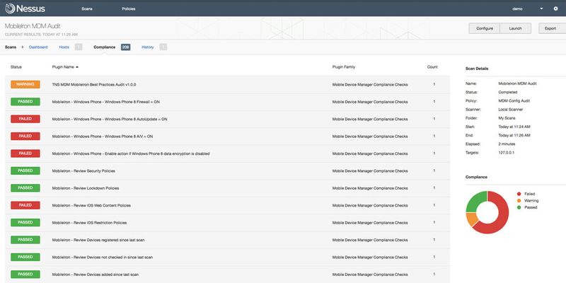 Nessus Agents unterstützt jetzt Schwachstellenerkennung unter Mac OS X und Red Hat/CentOS Linux. Außerdem gibt es eine tiefergehende Integration in MDM-Systeme von MobileIron und AirWatch.