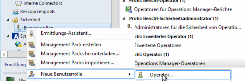 Benutzerrollen in SCOM verwalten